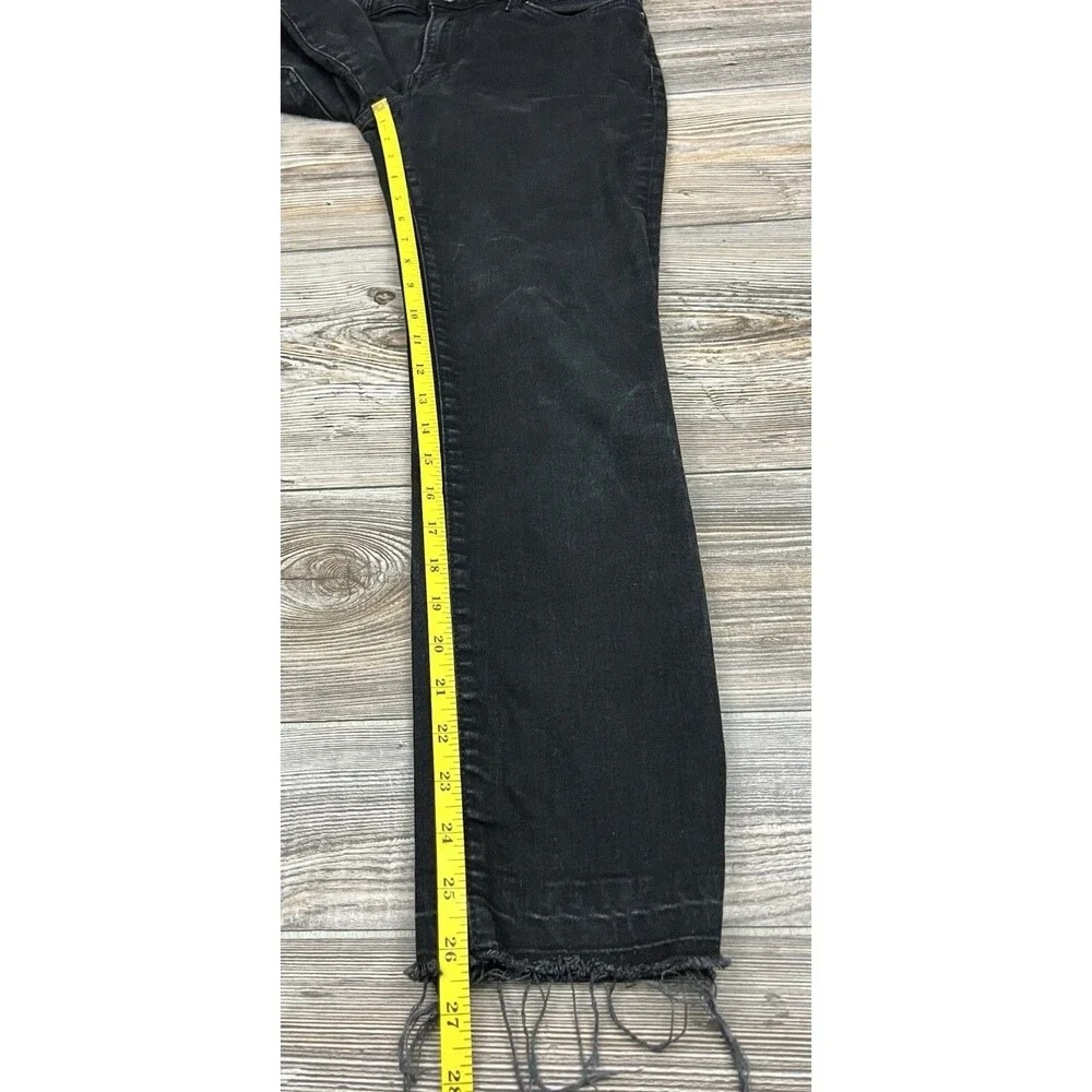 Free People We‎ The Free Jeans Women's Sz 28 Mid-Rise Skinny Black Raw Hem